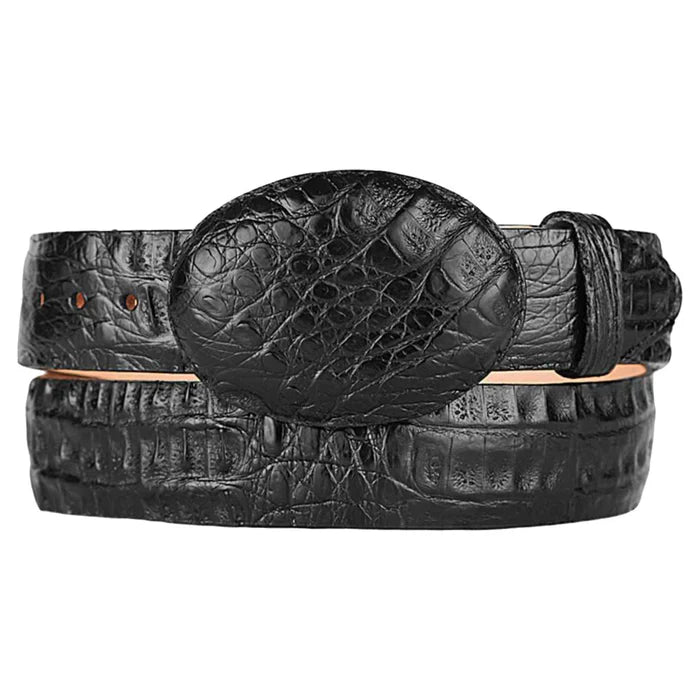 Genuine Caiman Belly Cowboy Belt Black - One size