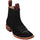 Mens Suede Boots - Square Toe Black