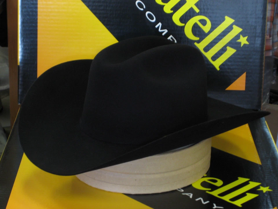 Serratelli 10X Cali Style Black 3 1/2" Brim Western Cowboy Hat All Sizes - 6 5/8