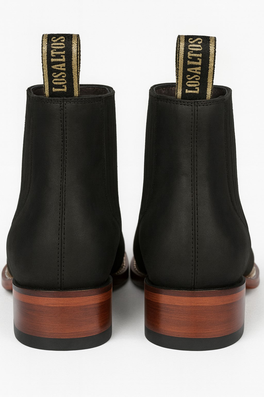Black Men's Los Altos Boots Nobuk Charro Botines Handcrafted - 6EE