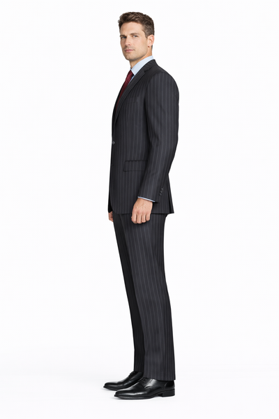 Black Pinstripe Bold Bold Chalk Stripe Pinstripe Suit-New Designer Collection