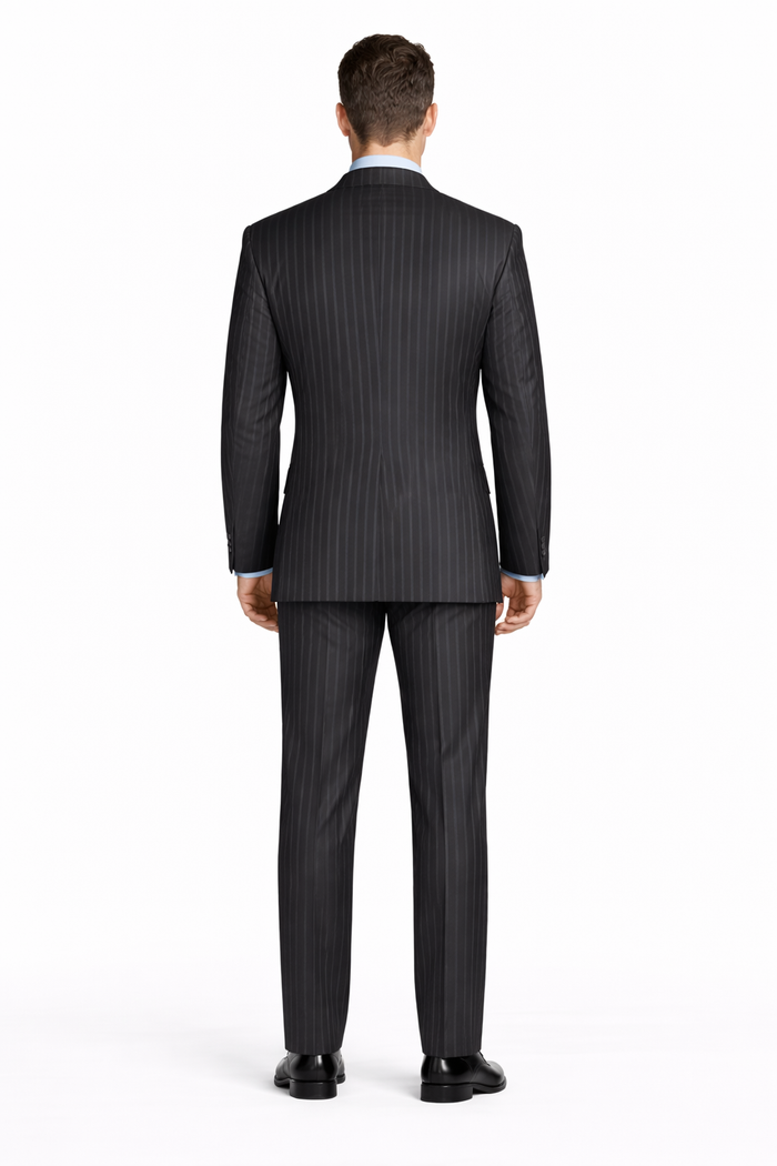 Black Pinstripe Bold Bold Chalk Stripe Pinstripe Suit-New Designer Collection