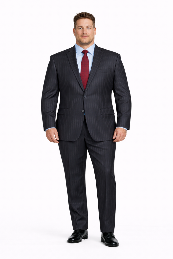 Black Pinstripe Bold Bold Chalk Stripe Pinstripe Suit-New Designer Collection