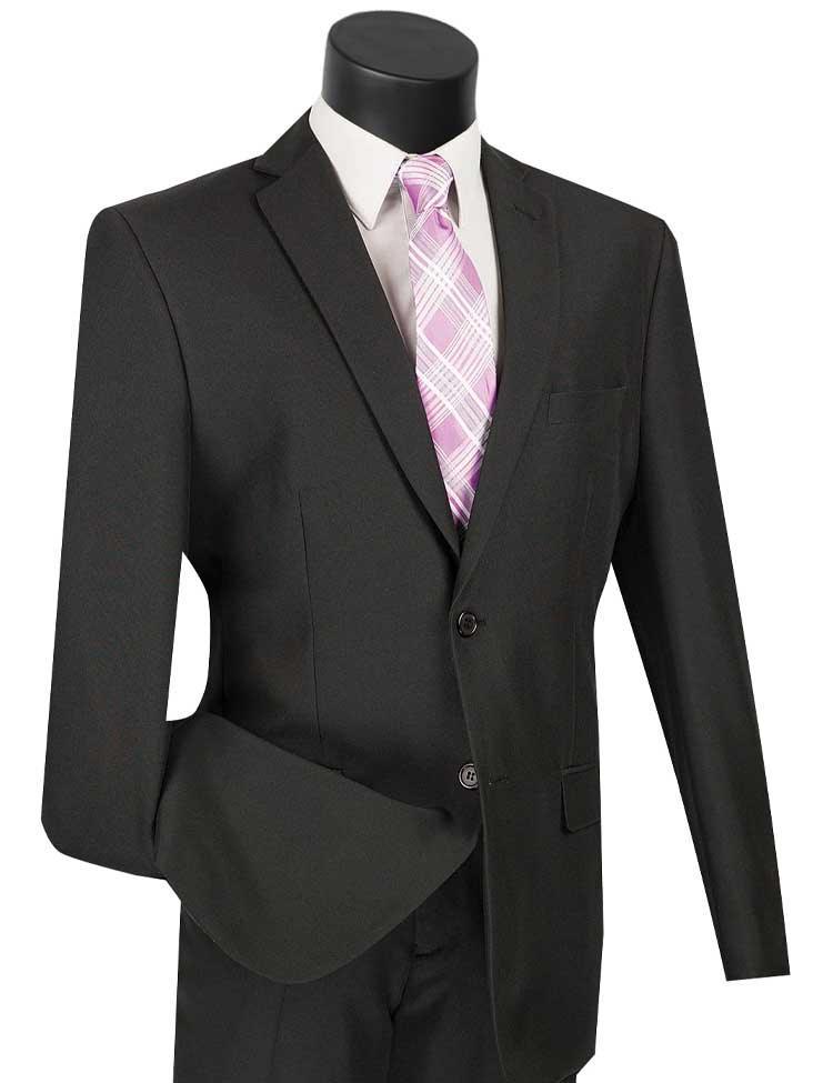 Black Regular Fit 2 Piece Suit - 38 Short  - 32 Waist