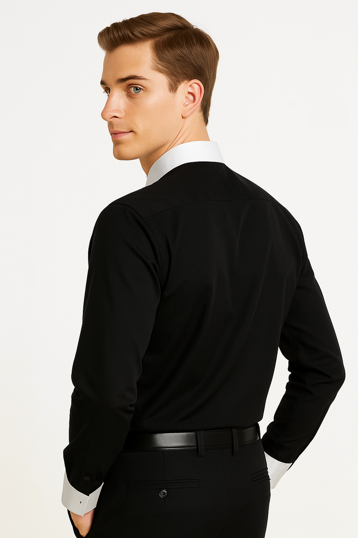 Classic Stylish Fashionable -White Collar Two Toned Contrast white collars Multi-color Men's Dress Shirt