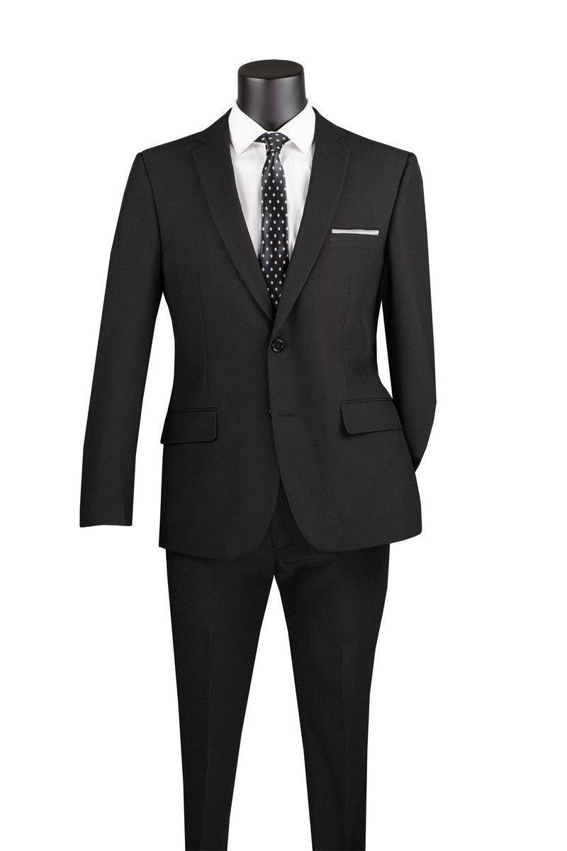 Black Slim Fit 2 Piece Suit - 36 Short  - 30 Waist