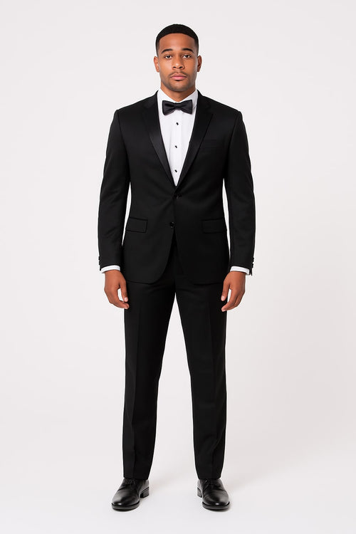 Black Satin Tuxedo Set â€“ 4-Piece Style for Weddings & Proms