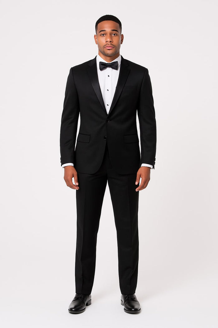 Black Satin Tuxedo Set â€“ 4-Piece Style for Weddings & Proms