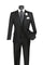 Black Trimmed Lapel Slim Fit 3 Piece Suit
