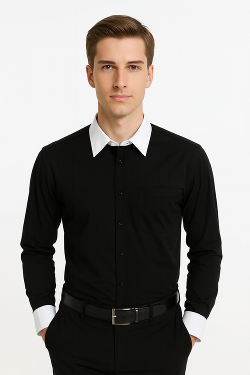 Classic Stylish Fashionable -White Collar Two Toned Contrast white collars Multi-color Men's Dress Shirt