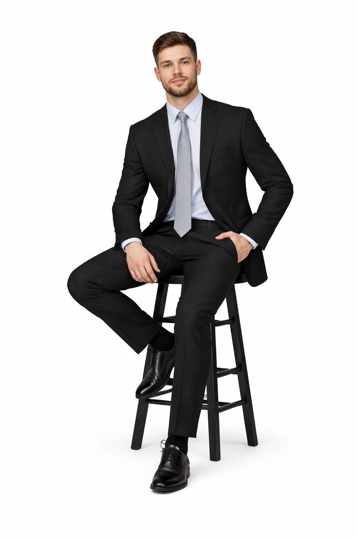 Modern Fit Tiglio Wool Double-Breasted Suit Premium Tailored Formal Suit