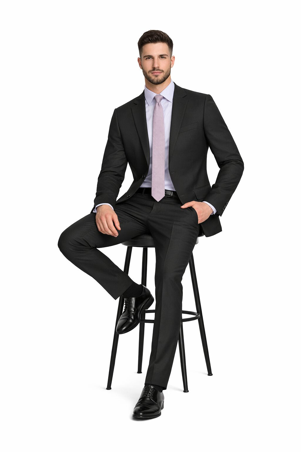 Slim Fit Tiglio Wool Suit – Modern Tailored Two-Piece Formal Suit - 34 Short or Extra Small