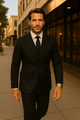 Wool Suit - Italian Made Business Suit by Statement Men's 3 Piece 100% Wool Fashion Suit - Modern Fit