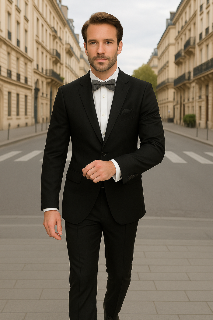 Modern Fit - Wool Suit - Italian Made Business Suit by Statement Men's 2 Piece 100% Wool Modern Fit Suit - Subtle Texture