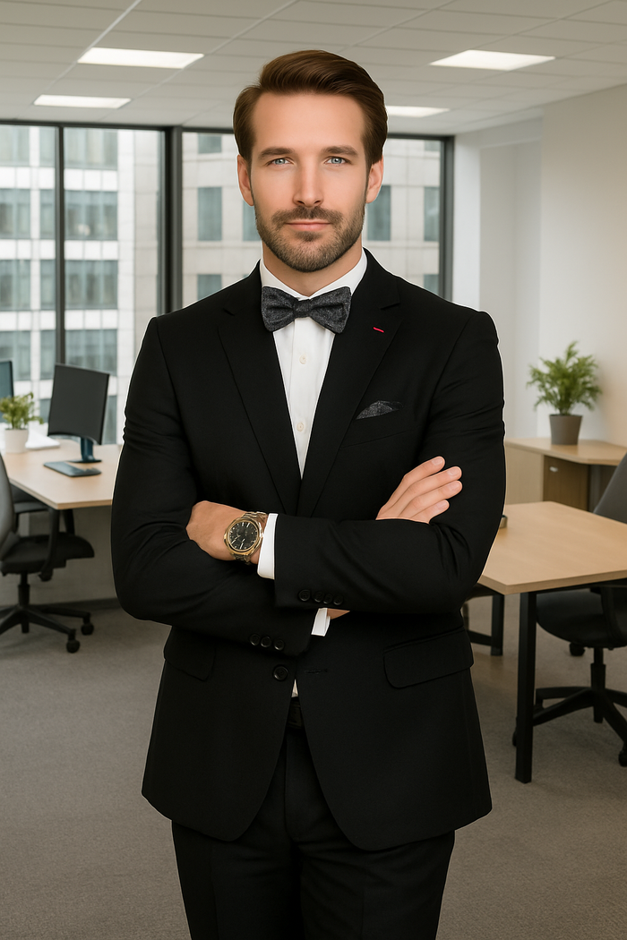 Modern Fit - Wool Suit - Italian Made Business Suit by Statement Men's 2 Piece 100% Wool Modern Fit Suit - Subtle Texture