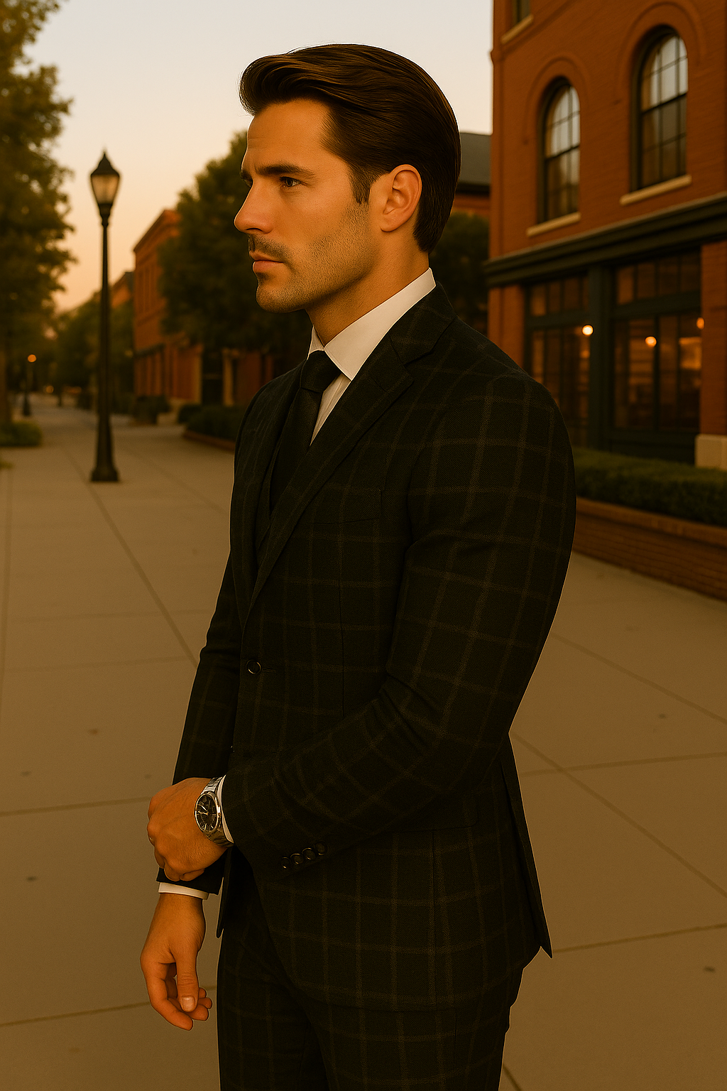 Wool Suit - Italian Made Business Suit by Statement Men's 3 Piece 100% Wool Fashion Suit - Modern Fit - 38R