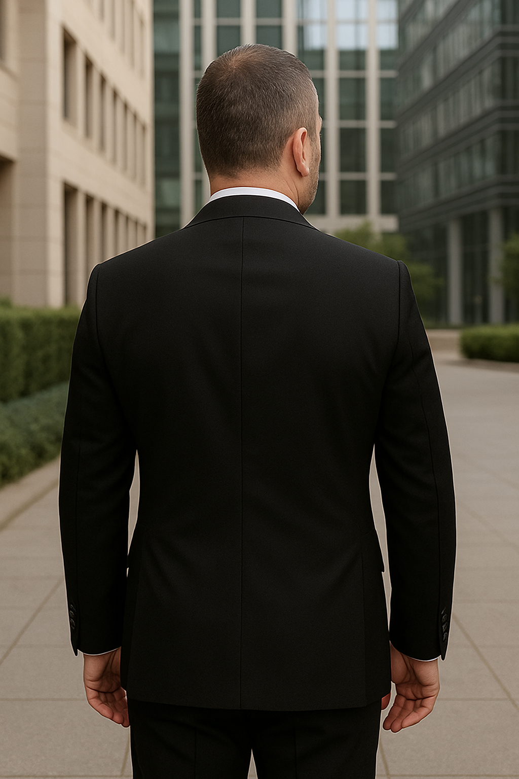 Wool Suit - Italian Made Business Suit by Statement Men's 3 Piece 100% Wool Fashion Suit - Herringbone Stripes - 38R