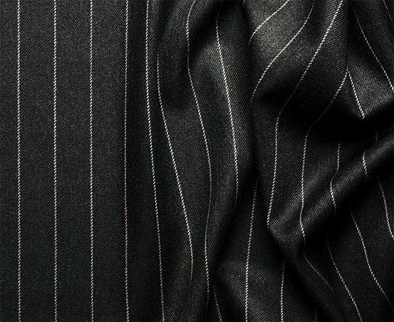 Rockefeller Collection - Double Breasted Stripe Suit Black Regular Fit 2 Piece - 36 Short