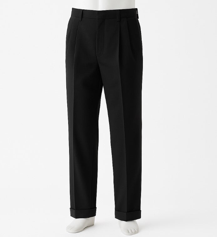 Mens Pleated Pants - Classic Style - dress size pants : 28 Unfinished bottom