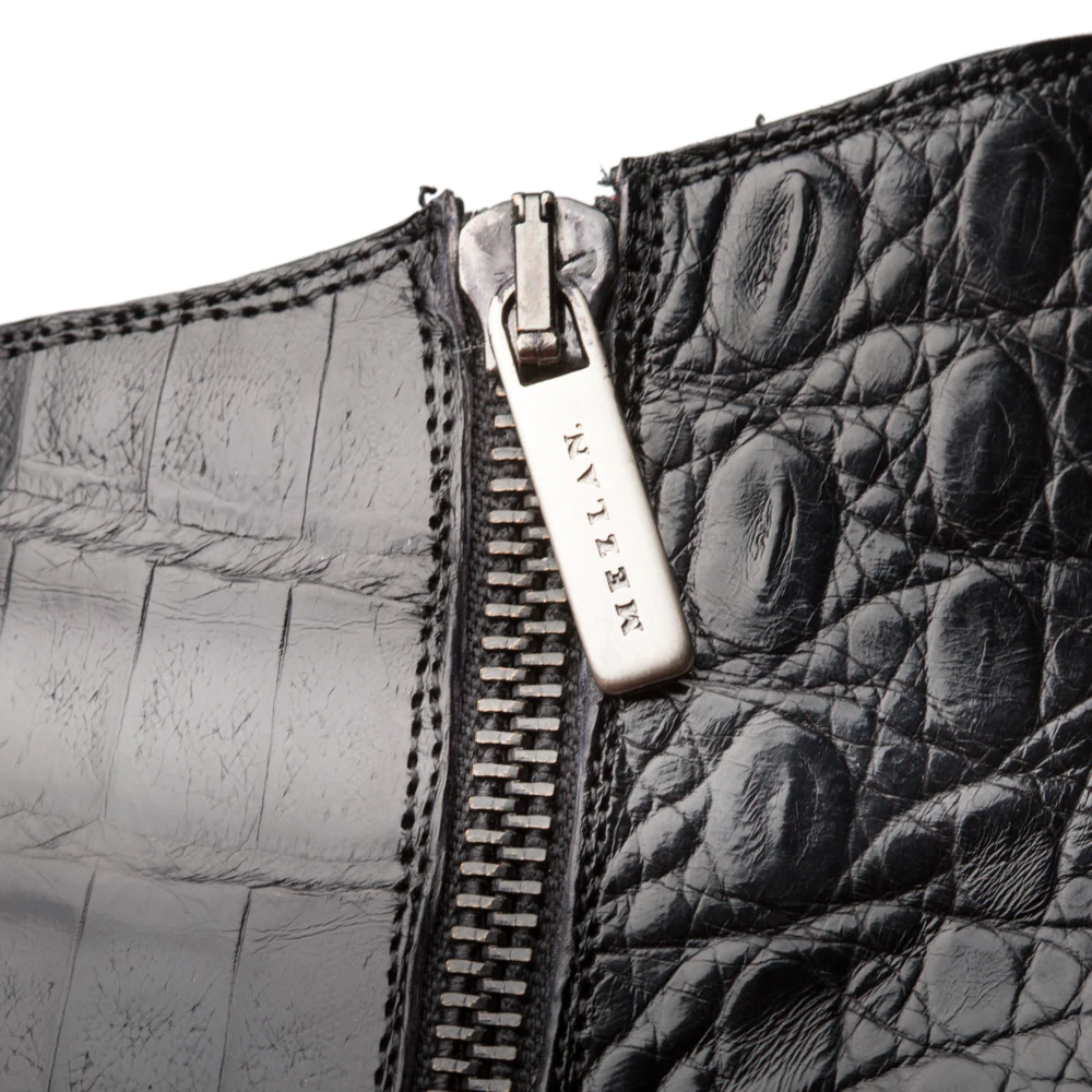 Mezlan Blackmore Crocodile Dress Boots Black (4715-F) - Medium