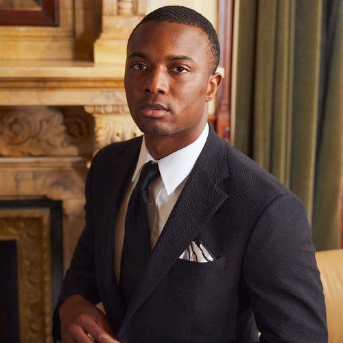 Seersucker Blazer - "Black Pepper"  Seersucker Sport Coat Black Pepper Seersucker Stretch Sport Coat