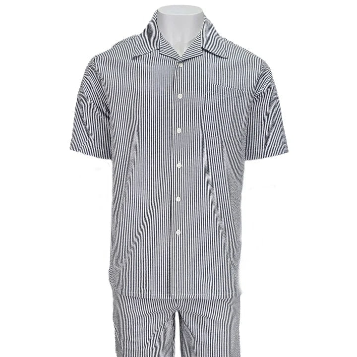 Black Seersucker 2pc Set - S