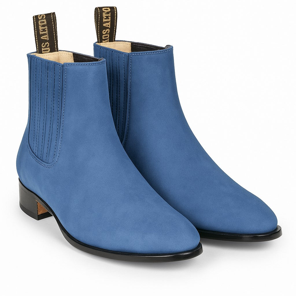 Blue Jean Los Altos Boots Men's Charro Botin Short Ankle Suede Boots - 6EE