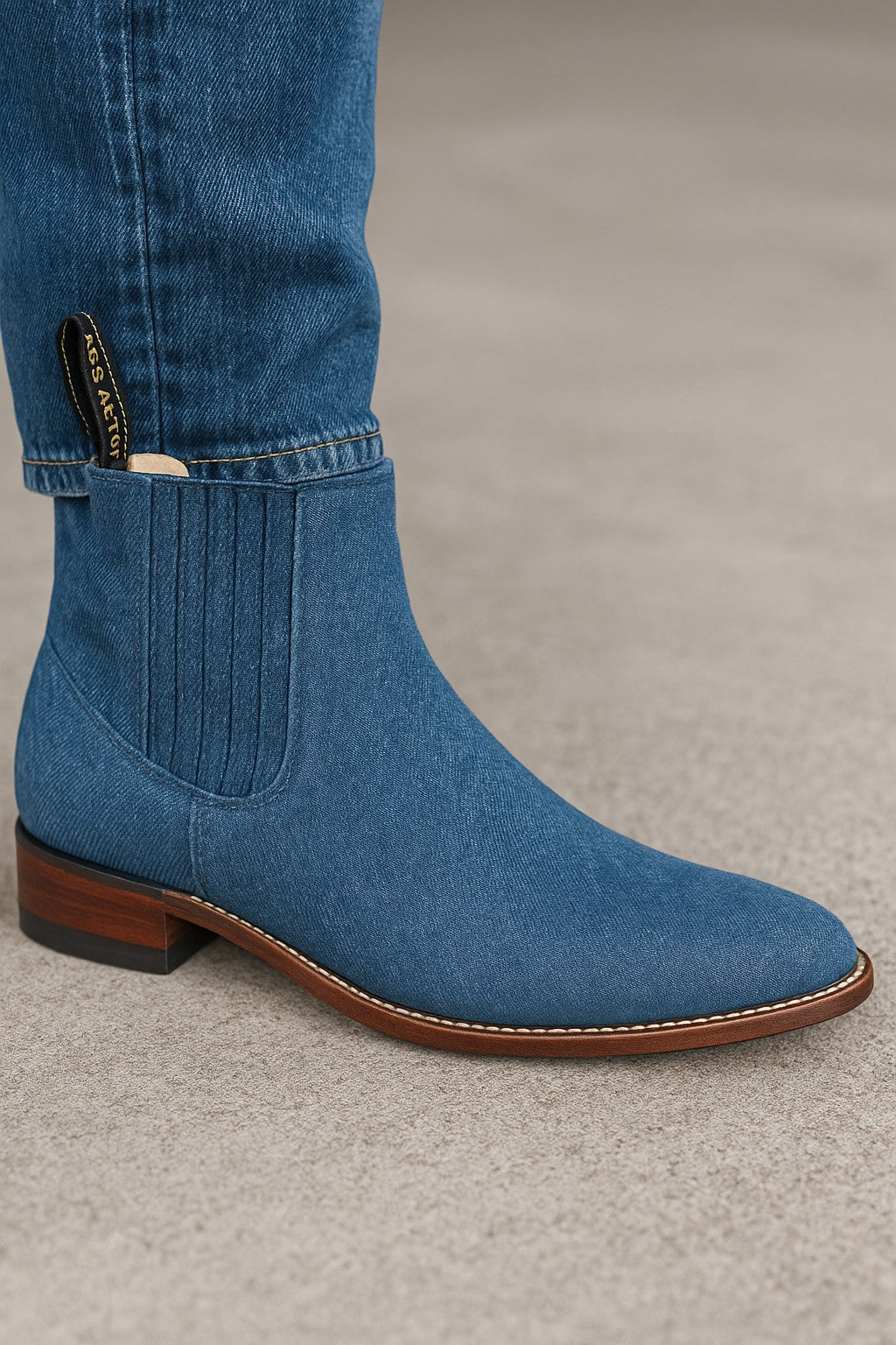 Blue Jean Los Altos Boots Men's Charro Botin Short Ankle Suede Boots - 6EE