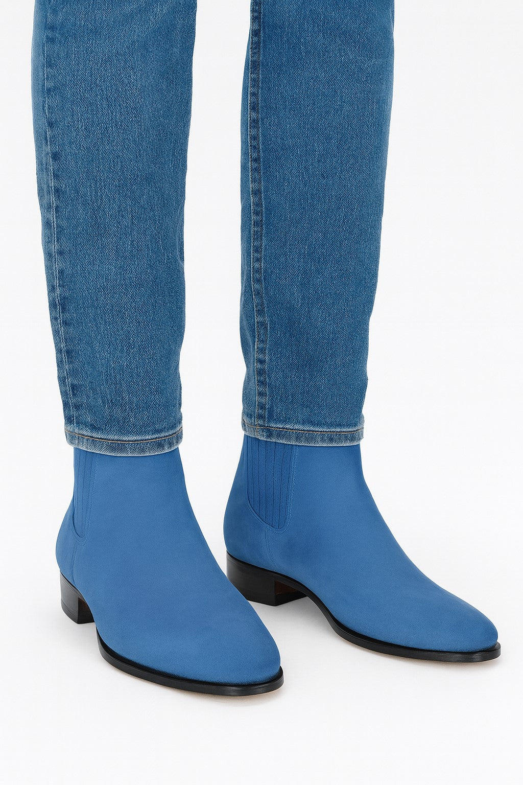 Blue Jean Los Altos Boots Men's Charro Botin Short Ankle Suede Boots - 6EE