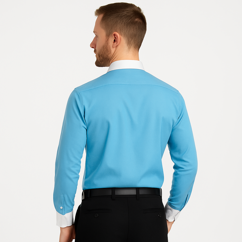 Classic Stylish Fashionable -White Collar Two Toned Contrast white collars Multi-color Men's Dress Shirt