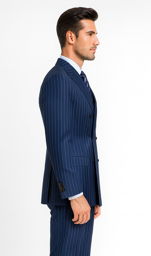 Royal Blue Pinstripe Suit - Gangster Suit - 1920's Suit - Double Breasted Suit - New Arrival - Coat Size 38