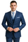 "Blue Sharkskin Business Suit for Men - Two Button Vested Style"