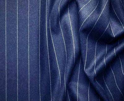 Odyssey Collection - Blue Regular Fit 3 Piece Suit 2 Button Gangster Stripe