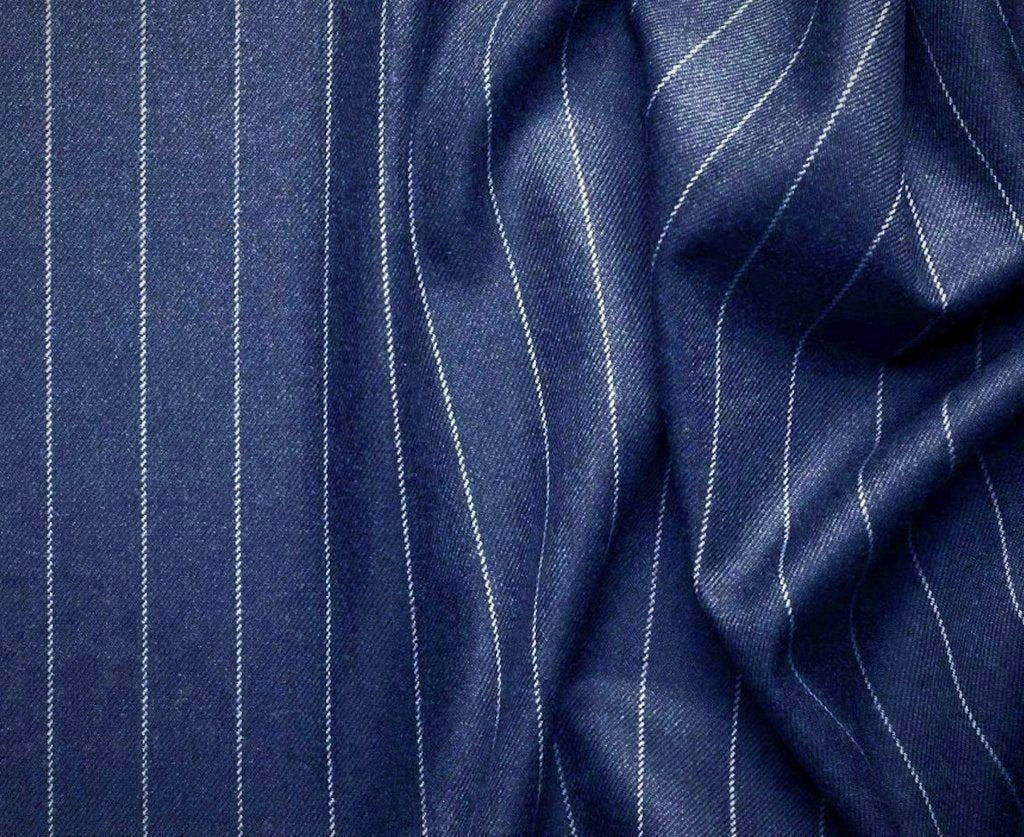 Rockefeller Collection - Double Breasted Stripe Suit Blue Regular Fit 2 Piece - Blue
