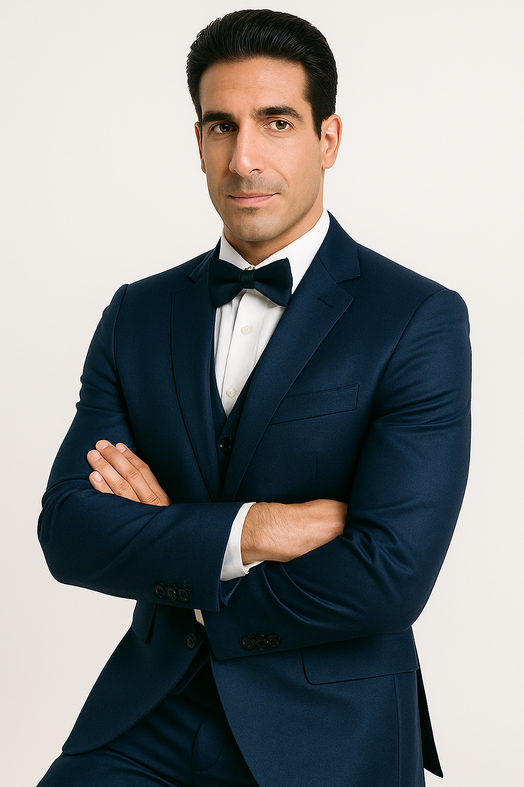 Blue Satin Tuxedo Four Piece Set - Wedding - Prom - 34R Coat - 28 Waist