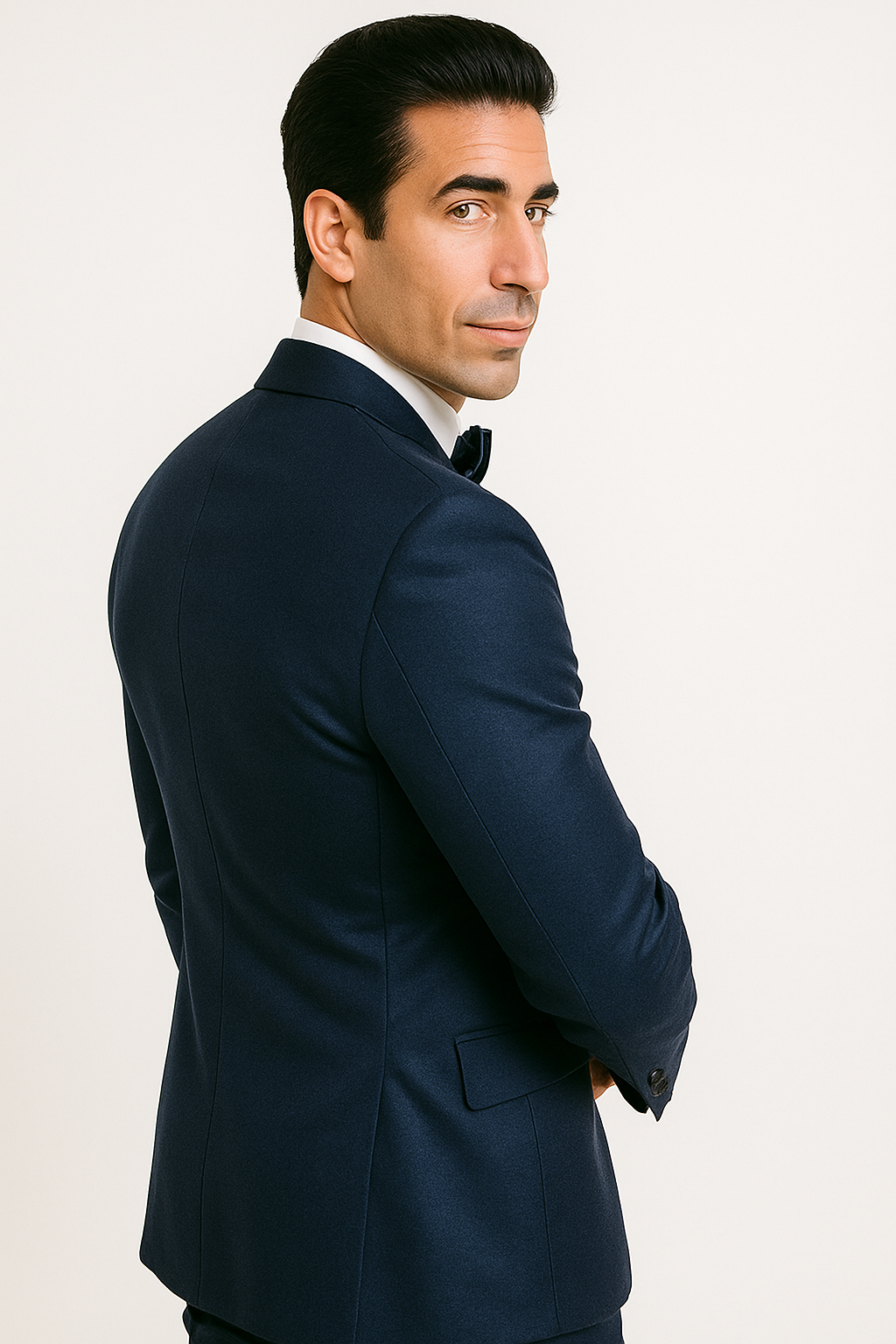 Blue Satin Tuxedo Four Piece Set - Wedding - Prom - 34R Coat - 28 Waist