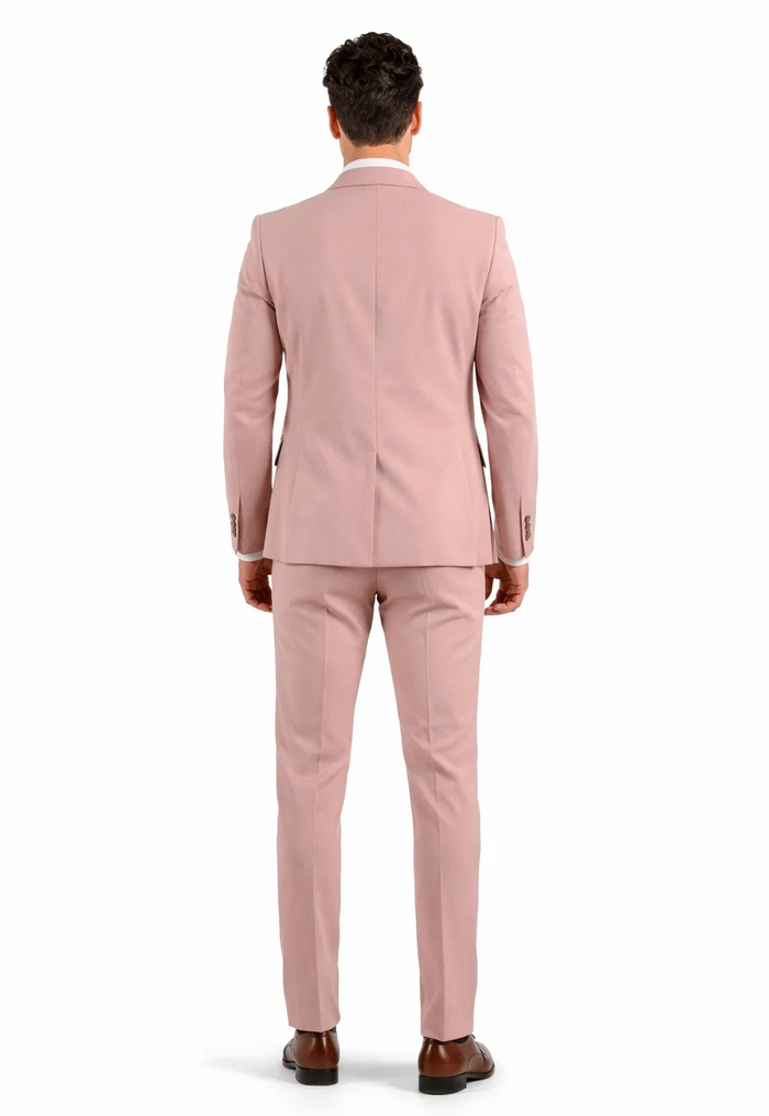 Blush Color Suit For Men - Mauve Suit - Wedding  Slim Fit Suit