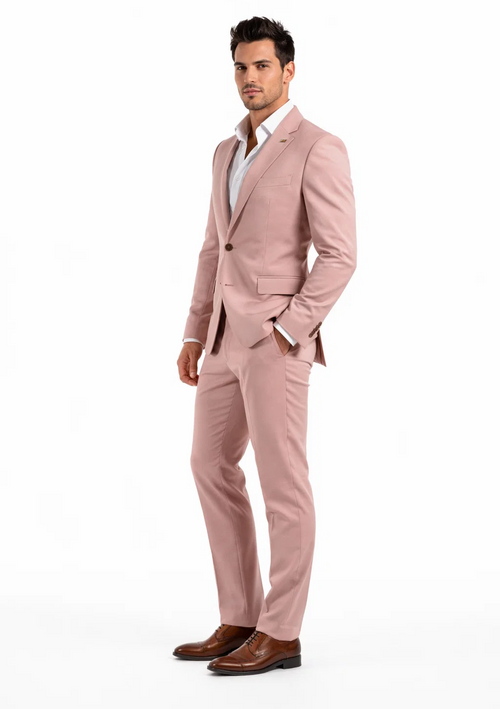 Blush Color Suit For Men - Mauve Suit - Wedding  Slim Fit Suit