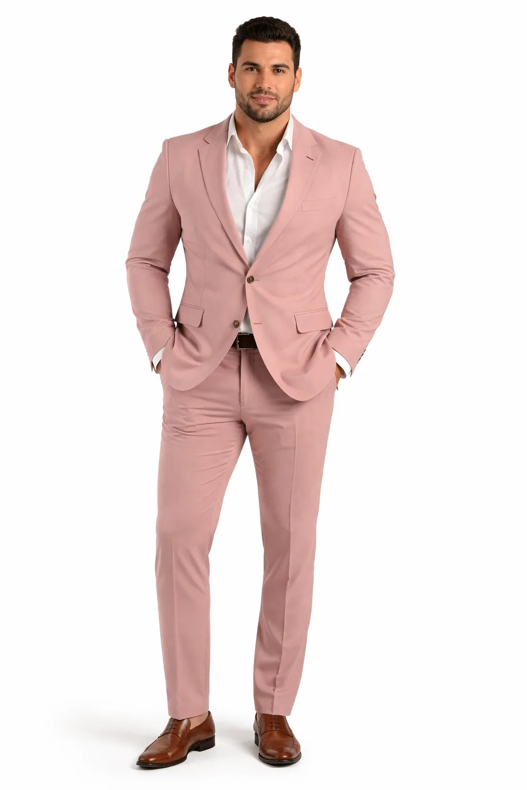 Blush Color Suit For Men - Mauve Suit - Wedding  Slim Fit Suit - 38 Short Jacket+32 Waist Adjustable 28to34)(Height: 5 4 to5 7 )(Neck  15-16.5)S-M)