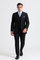 "Bold Pinstripe Gangster Suit - Men's 2-Button Vested in Black"