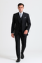"Bold Pinstripe Gangster Suit - Men's 2-Button Vested in Black"