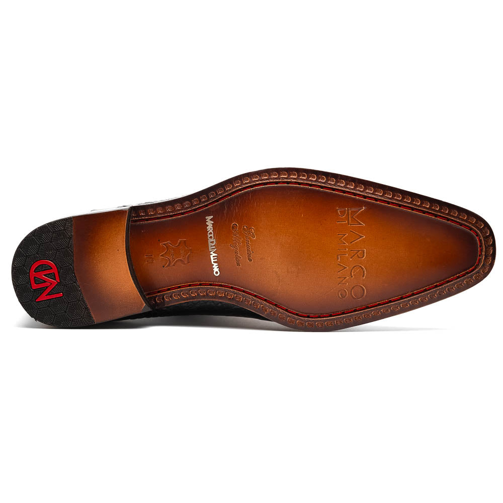 Marco Di Milano Bono Black Alligator Wholecut Oxfords - 8