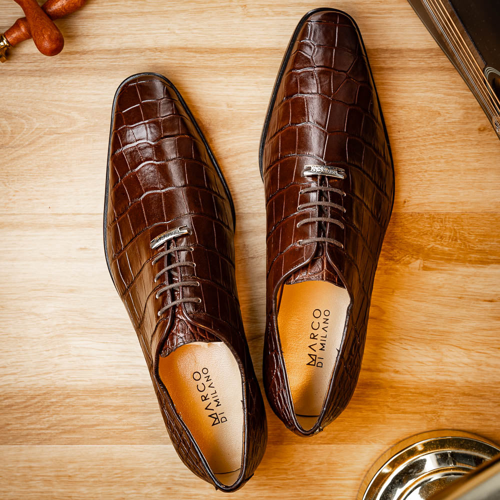 Marco Di Milano Bono Brown Luxury Leather Shoe - 8.5 USA