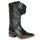 Black Ostrich Print Boots