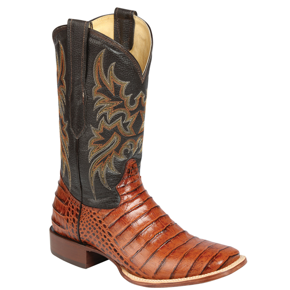 Cowboy Boots Caiman Belly Print - Cognac
