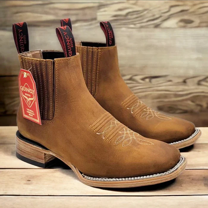 Crazy Horse - Distressed Papaya Short Cowboy Boots Brown - 6