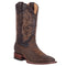 Men's Wide Leather Square Toe Boots Chocolate