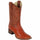 Cognac Ostrich Square Toe Boot