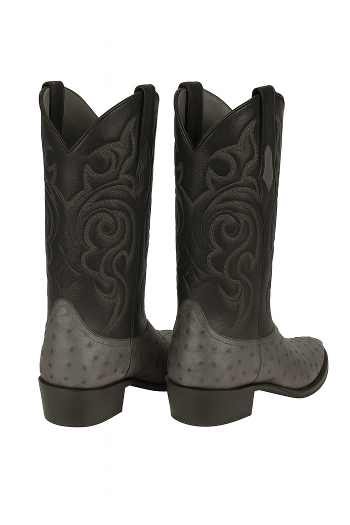 Botas de Avestruz Original Punta Redonda LAB-650309-New Designer Collection