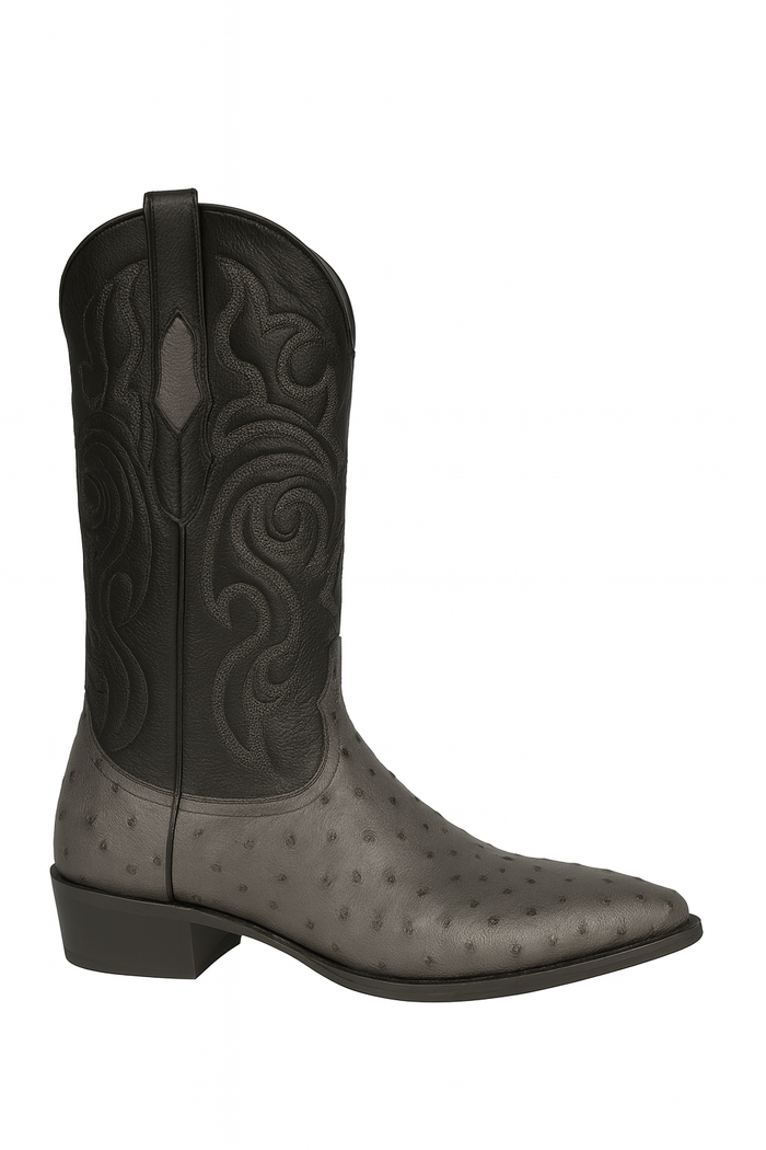 Botas de Avestruz Original Punta Redonda LAB-650309-New Designer Collection